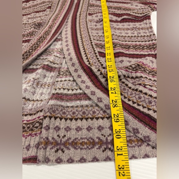 Bobeau Open Front Cardigan Sweater Women Size L Red Tribal Boho Dolman Sleeve - Picture 7 of 7